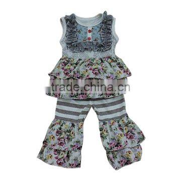 Wholesale Baby Clothes Set Fashion Cute Floral Pattern Tops Kids Boutique Clothing 2 Pcs Set Girls Outfits photo-6