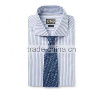 High quality light blue French collar classic square cuffs long sleeve shirt