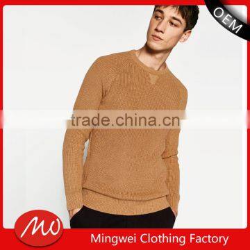 Mans fashion stylish raglan sleeve knitted nylon pullover sweater for wholesale