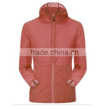 man red color wind anti-UV light weight and UV protection skin jacket