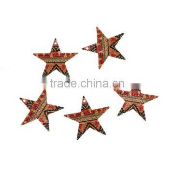 Copper Enamel Painting Charms Pentagram Star Gold Plated Multicolor