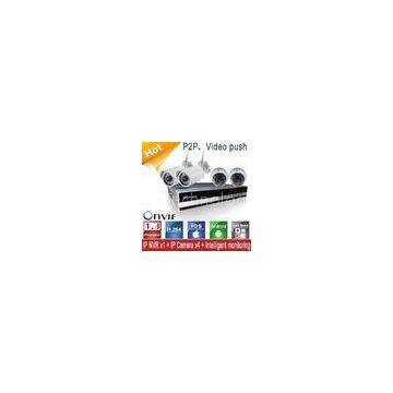 Onvif 4CH 720P 2pcs*Wired+2pcs*WIFI IP Camera System NVR Kit support 1*2TB HDD