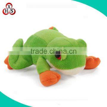 wholesale Green colored plush lying frog stuffed animal