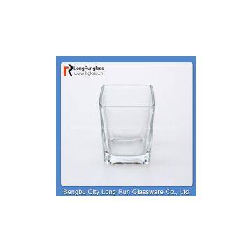 LongRun Fancy square transparent candle holder wholesale modern glassware