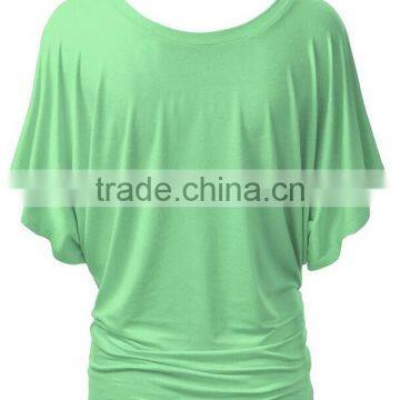 women shirt summer short batwing sleeve solid female tops S6310012