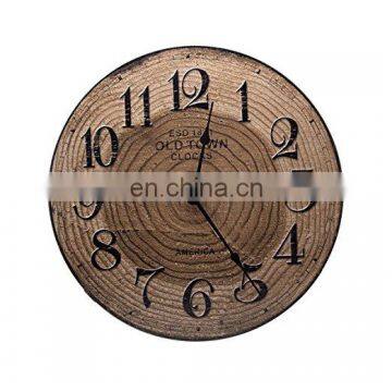 Home Decoration Round Wood Wall Clock Wooden Clock