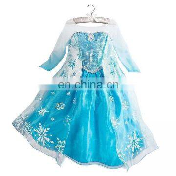 Hot sale frozen elsa dress cape beautiful elsa dress cosplay costume for sale FC2060