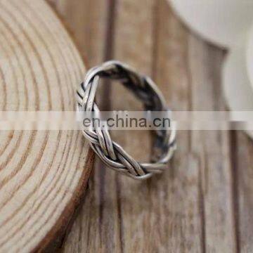 Latest design rope design 925 sterling silver ring