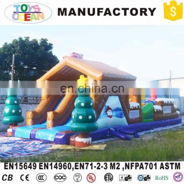 New Large Christmas Old Man Inflatable Snowman Bounce Obstacle Course for Advertising