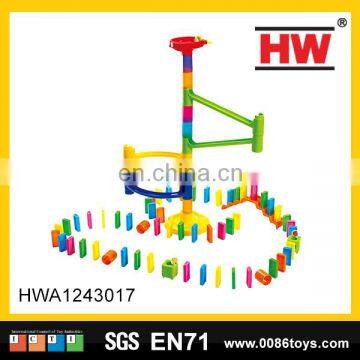 Educational colored plastic dominoes for kids 77pcs