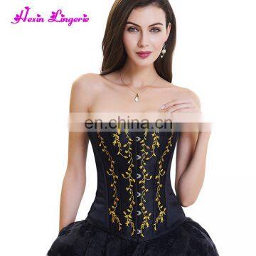 Halloween Women Black Tie Fish Boned 10 Slimming Waist Shaper