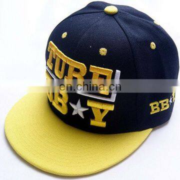 3D embroidered character snapback cap