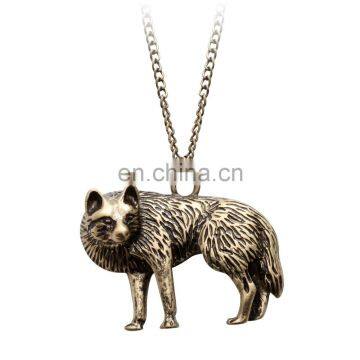 New Classic Jewelry wolf Pendant Latest Design Simple Antique Gold Necklaces