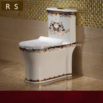 Floor mounted china factory supplier bathroom project luxury ceramic one piece purple colored siphonic toilet wc