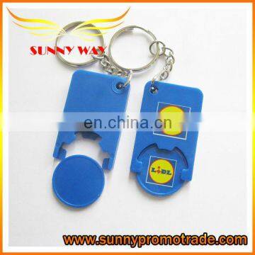 Supermarket trolley token coin keychain