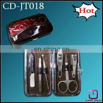 6pcs leather travel manicure set CD-JT018