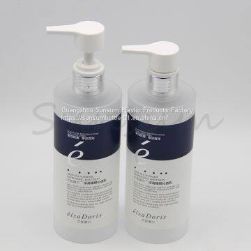 320ml Frosted Clear Plastic PET Shampoo and Shower Gel Bottle With Sliver Pump photo-3
