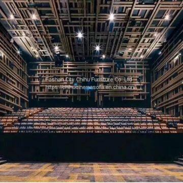 Hot Sale Fixed Back Leather Movie Theater Cinema Sofa photo-2