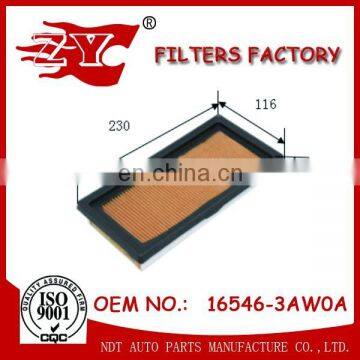 Air filter 16546-3AW0A/165463AW0A/LX3487/C23021 for Nissans Sunny N17 HR15