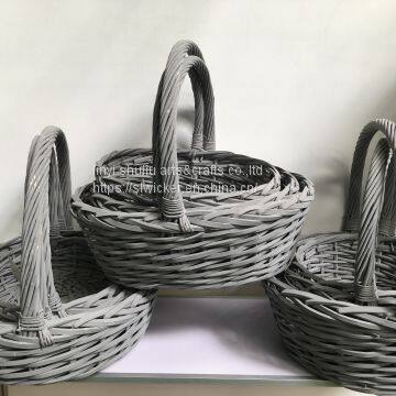 gray wicker gift basket with handle christmas gift basket empety for women
