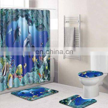 Custom Logo Carpet Christmas Shower Curtains Kiss my Airs Doormat Custom Design Shower Curtain Set Made in China photo-2