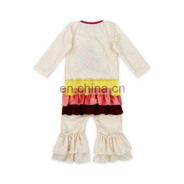 Baby Boutique Polka Dots Ruffle Turkey Baby Thanksgiving Romper Wholesale for Baby photo-5