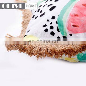 2018 Home Decor Fruits Printed Outdoor Cushion Pillow With Tassels Trimmings photo-2