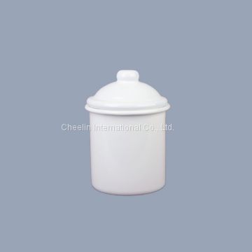 Enamel Carbon Steel Canister with Enamel Lid