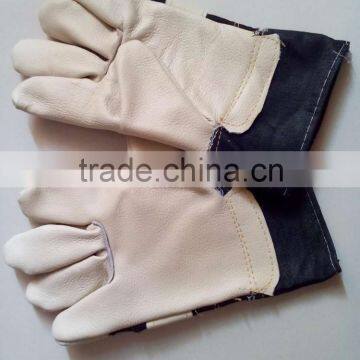 short welding gloves hand protector wear resistant heat proof anti cut/ furniture leather working gloves