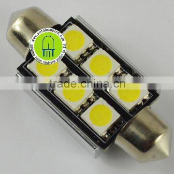 6SMD 5050 White Festoon Car LED Dome Light Bulb