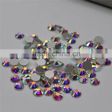 Top Quality very bright Nail crystal rhinestone crystal AB clour silver back non hot fix rhinestones
