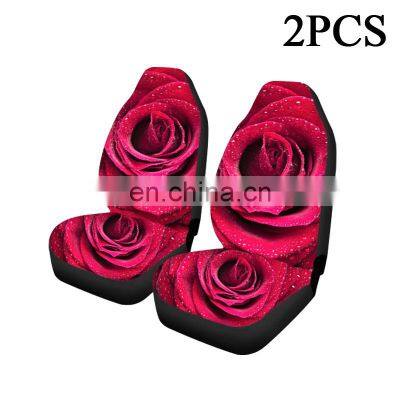 Romantic Roses Seat Cover Front Rear Seat Covers Protector Interior Universal Cushion Styling Seat Protection Car Accessories