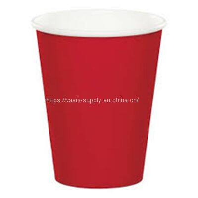 Handsome Ruby Red Color Theme disposable solid color paper party cups perfect for serving hot or cold drinks
