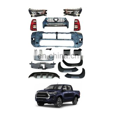 Car Accessories Front Bumper Facelift Conversion Bodykit Body Kit for 2016-19 TOYOTA REVO UPGRADE TO 2021 HILUX ROCCO