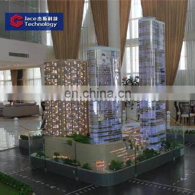 Office Building Architectural Scale Model Maker of Residential Apartments With Led Light For Sale