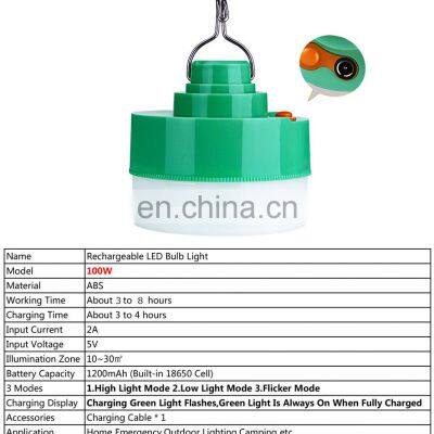 High Quality Indoor Lighting Led Bulb Light 100W Emergency Led Bulb Light With Built-in Battery photo-2