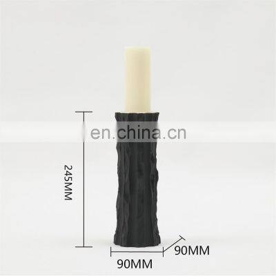 Minimalist Ceramic Cylinder Black White Candle Holder for Home photo-5