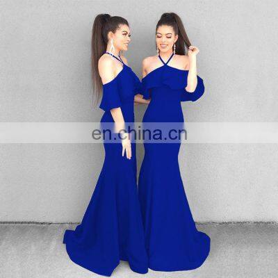 Wedding Womens Off Prom Dress Long Mermaid Bridesmaid Evening Dress Slit photo-2
