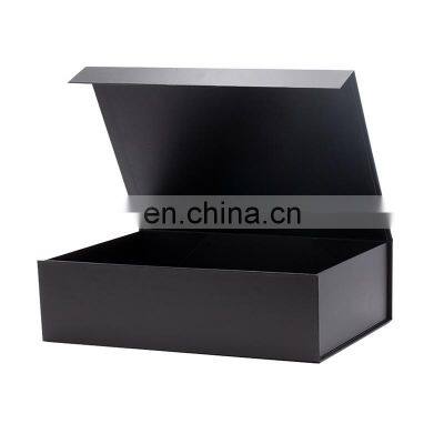 Luxury Large Plain Black Magnetic Closure Flip Top t Shirt Retail Packaging Gift Boxes photo-4