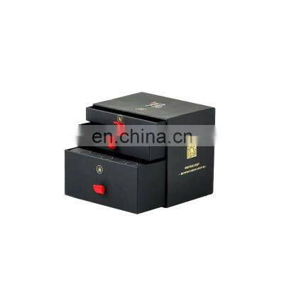 Durable high quality rigid box with custom printing drawer box with ribbon handle multi layer packaging box for chocolate candy