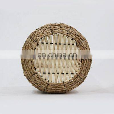 Wholesale Large Natural Handmade Wicker Straw Corner Storage Basket Three-piece Set With Handles photo-5