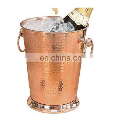 copper hammered tall large wine ice bucket