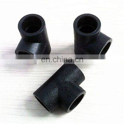 In stock butt fusion hdpe pipe fitting pe tee for water supply