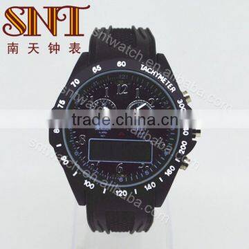 Fashion sport watch ana-digital watch with black strap and dial