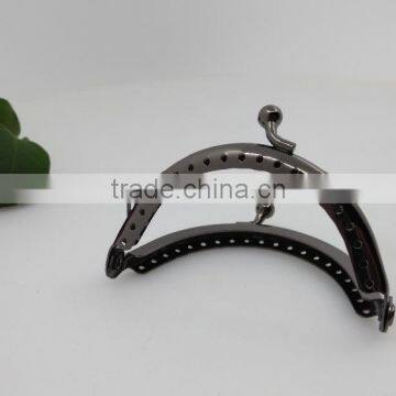 Rockin Beads Brand, 5 Metal Frames Snap Clasp Arch Pattern for Large Coin Style Purse Gunmetal Black Tone 6.3*3.5cm photo-2