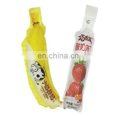 orange packaging bag100 ml plastic bottle shape pouch baby drink beverage packaging bag apple juice bag