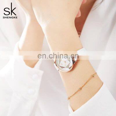 SHENGKE Young Female Watch Simpliest Design Dial WatchesThree Pins Quartz Watch For Women K0117L photo-2