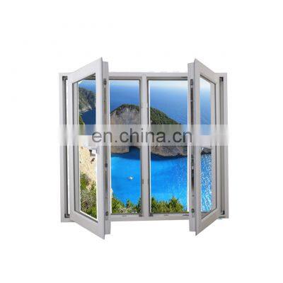 aluminium framed casement window Swing open hurricane impact casement pvc window with grille design