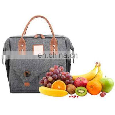 Large Luxury Sublimation Reusable Leakproof Insulated Thermo Food Lunch Box Shoulder Cooler Tote Bag for Men