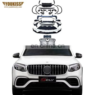 Genuine Car Bumpers For 2016+ Benz GLC Coupe C253 Change to GLC63s AMG 1:1 Grille Front rear wheel arch diffuser tips